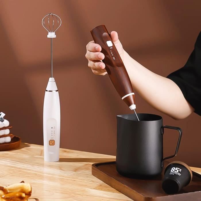 Mousseur à lait , Mini mousseur à lait électrique USB rechargeable à 3  vitesses réglable avec 2 têtes de mélange différentes - Cdiscount  Electroménager
