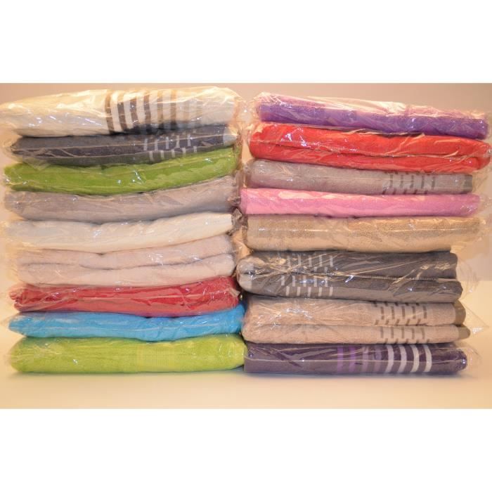 Lot De 2 Draps De Bain 100x200cm 100% Coton Égyptien 600GSM - Rose - Ultra Absorbants