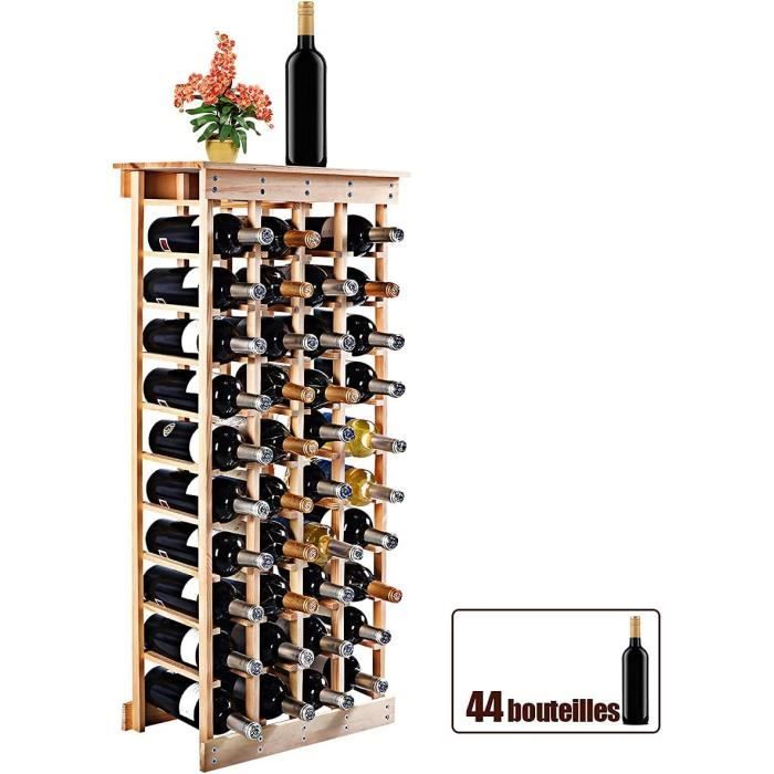 RELAX4LIFE Casier à Bouteilles Modulable pour 36 Bouteilles, Range Bouteille  Vin à 6 Niveaux en Bois Massif, Étagère à Vin pour Bar Cave, 63X28X85,5CM :  : Cuisine et Maison