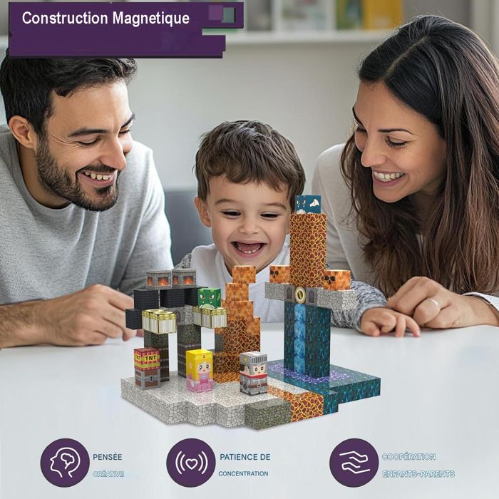 Construction Magnetique Enfant- Cube Magnétique - 100Pcs Magnetic ...