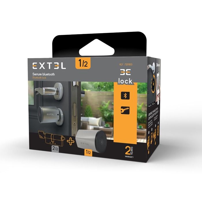 Kit Serrure Connectée Extel Lock + cylindre 40/40 mm + clavier sans fil ...