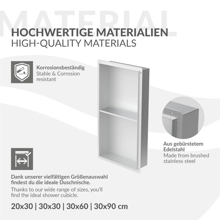 KINKIBOS Niche De Douche En Acier Inoxydable, Pas De