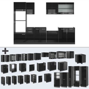 Cuisine équipée Vicco R-Line 300 Cm – Style Rustique Blanc, Panneaux MDF, Neuve