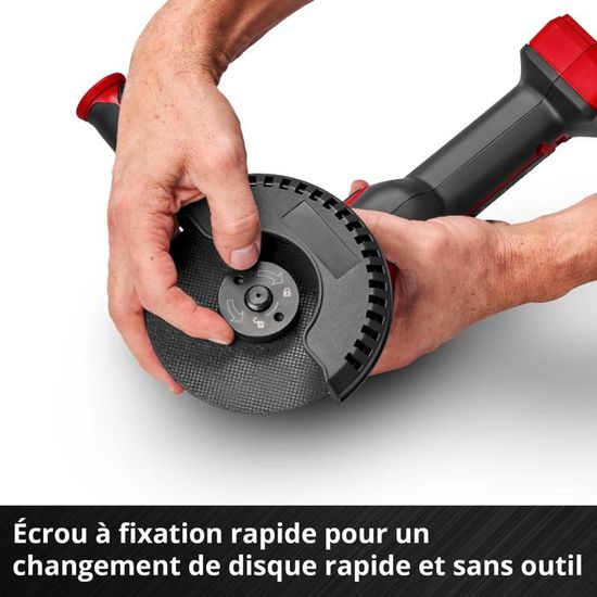 Meuleuse D’angle Sans Fil Einhell TE-AG 18/125 – 18V, Batterie 4.0 Ah – Disques 125 Mm, Coupe 33 Mm – Protège-disque Réglable