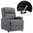 STAR®8823 Chaise de relax de luxe BEST Fauteuil inclinable électrique de massage Gris foncé Tissu ,taille:71 x 92 x 96 cm-0