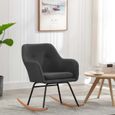 Furniture® Fauteuil à bascule Design Moderne - Gris foncé Tissu ☺21988-0