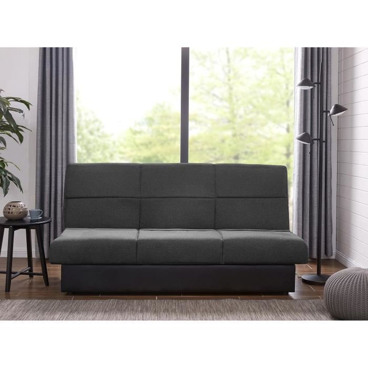 Banquette Clic Clac Convertible Gris Avec Coffre De Rangement