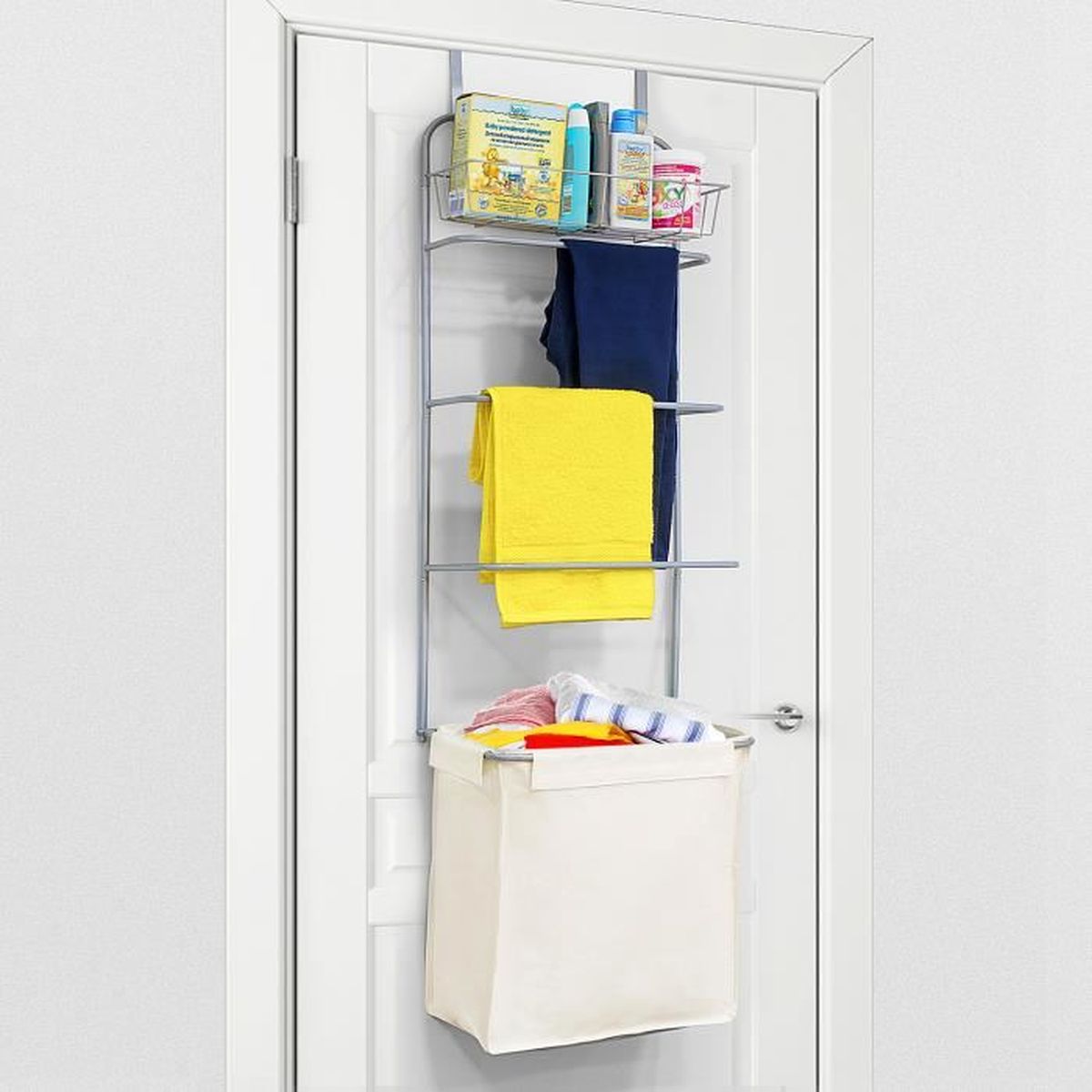 TATKRAFT SOLVER - ETENDOIR À LINGE ET VÊTEMENTS POUR SALLE DE BAIN ET BUANDERIE - ORGANISATEUR AVEC PANIER À LINGE ET ETAGÈRE TATKRAFT SOLVER - ETENDOIR À LINGE ET VÊTEMENTS POUR SALLE DE BAIN ET BUANDERIE - ORGANISATEUR AVEC PANIER À LINGE ET ETAGÈRE