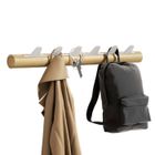 KAPANOU Porte-Manteau Mural en Bois de Hêtre avec 6 Crochets en Métal, pour Manteaux, Chapeaux Crochets Décoratifs Blanc