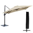 Parasol déporté carré MOLOKAI 3x3m beige - HAPPY GARDEN - Mât excentré - Inclinable - Rotatif