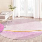 YSINOBEAR Tapis de Salon MERKMAK Tapis Intérieur Moderne Chambre Salon Doux - Rond - 120x120cm - Rose