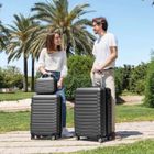 Numada - Jeu de valises gris anthracite 3pcs ABS Cabin Suitcase 53cm, Medium 63cm and Toilet Bag