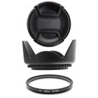 XIT Kit 58mm Protecteur Filtre UV, Paresoleil et Cache de protection