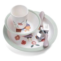 Coffret repas - Pixie Land - Mélamine - Couverts pour enfants - Rose - violet - Sebra