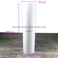 Cylindre en polystyrène Haut. 60 cm x Diam. 15 cm, Colonne en Styropor blanc pour présentoir, de densité Pro, 28 kg/ m3 - Unique