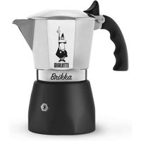 Bialetti Cafetiere New Brikka 2 tasses (120ml), Espresso cremeux comme au Bar, Ne convient pas aux plaques a induction, Tasse