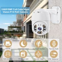 Caméra de Surveillance Dôme Extérieure PTZ PoE IP HD Dispositif de Sécurité Sans Fil avec Audio Bidirectionnel AI Détection Humaine