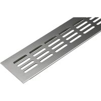 Grille d'aération de porte en acier inoxydable et aluminium | Grille d'aération carrée | 400 x 60 mm
