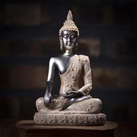 VINGVO Artisanat de Bouddha Statue de bouddha assis méditant sculpture figurine artisanat pour décoration de la maison ornement de