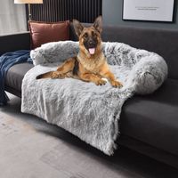 Housse de canapé en peluche douce pour chien, tapis de canapé pour chien, tapis de protection pour meubles, gris clair,115*95*20cm