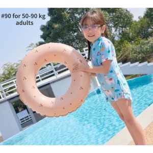 BOUÉE - BRASSARD Cherry 90 - Bouée de piscine gonflable rayée vintage pour adultes et enfants, anneau en caoutchouc, jouets de