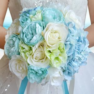 Bouquet Mariage Blanc Et Bleu Achat Vente Pas Cher