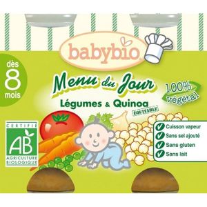 LÉGUMES CUISINÉS Petit Pot Bébé Bonne Nuit Légumes Quinoa - Bio - 2x200g - Dès 8 mois - Babybio