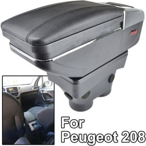 Accoudoir Similicuir Sur Mesure Peugeot 406 Sedan 1995-2004 - Confort Et Rangement Noir