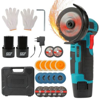 Mini Meuleuse D'Angle 12V 13500 RPM - 2 Batteries 1500mAh - Outil Polyvalent Couper Polir Affûter