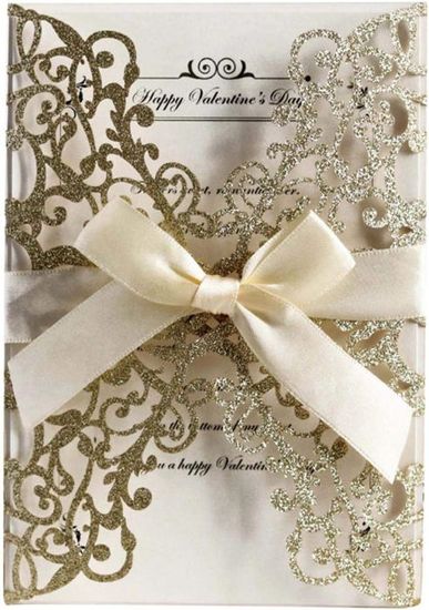 10pcs Invitations Mariage Avec Dentelle Et Ruban Satin - Carte Faire-part Romantique Pour Mariage, Anniversaire, Baby Shower