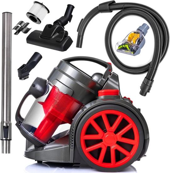 Aspirateur Traîneau 2500W Sans Sac 1,8L - Filtre HEPA, Brosse Rotative, Pour Poils D'animaux, Sols Durs Et Tapis, Cordon 5m - 9