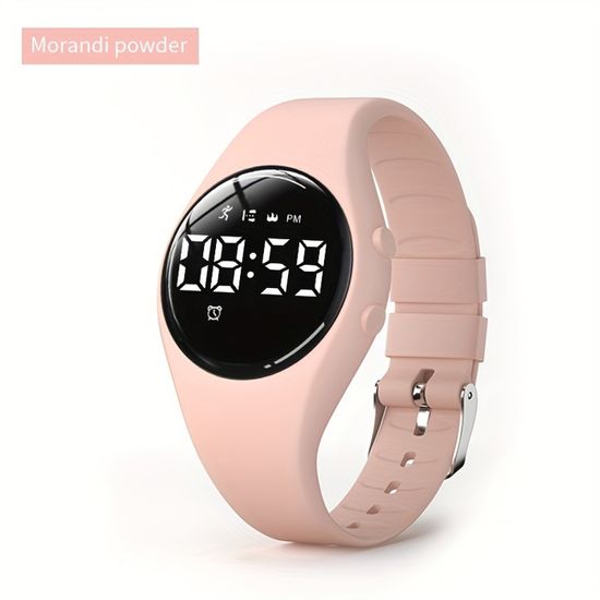Montre Bracelet Multifonction Avec Alarme Vibrante - Compteur De Pas, Suivi Sommeil, IP65 - Charge USB (Noir)