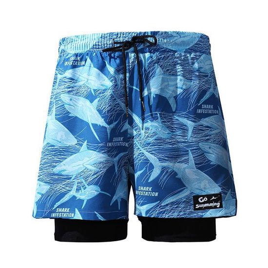 Short De Bain Pour Homme à Séchage Rapide Avec Doublure De Compression Et Poches Zippes 17 8 Cm Noir Flamant H 943943