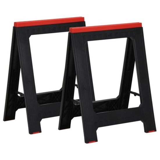 OliveBird Lot De 2 Tréteaux Pliables Jusqu'à 350 Kg - Bancs De Travail Avec Plateau Outils Et Pieds Antidérapants