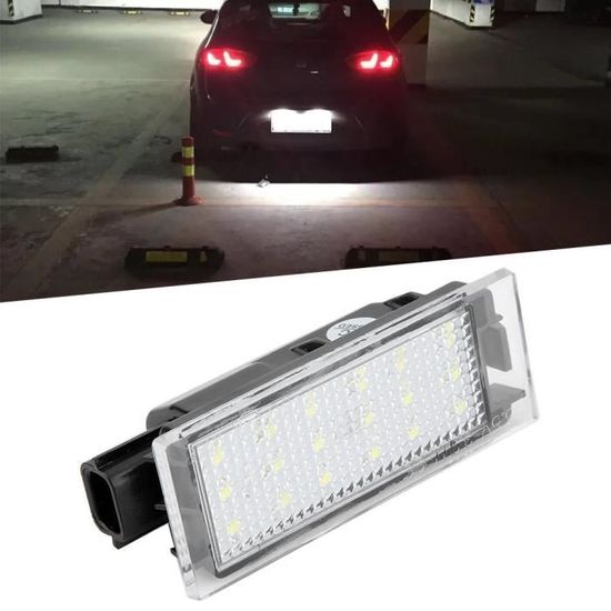 Lampe de plaque d'immatriculation de la voiture LED 2pcs pour Renault / Twingo / Clio / Megane / Lagane