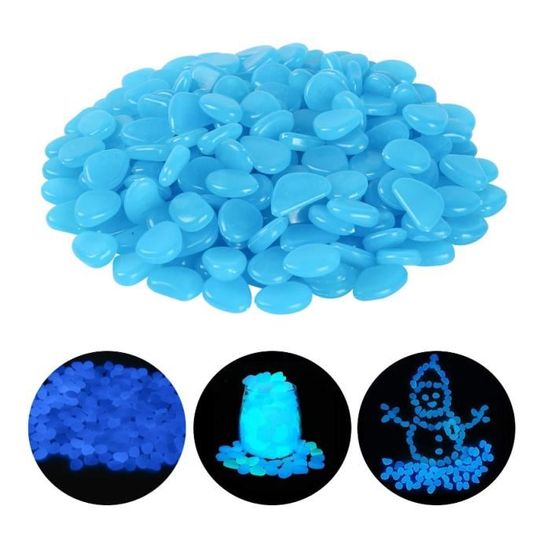 400 Pierres Lumineuses Décoratives - Galets Fluo Résine, Brillent Dans Le Noir - Pour Jardin, Aquarium, Pots, Chemins - Multicolores - 1