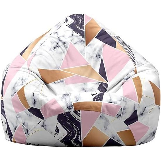 Pouf Poire Géant - Housse Décorative Marbre Violet - Pour Salon, Chambre, Salle De Jeu - Remplissage Non Inclus - Confortable Et Tendance