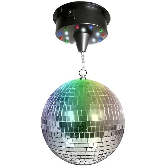 Fuzzix MB30M Boule facettes 30 cm avec moteur, effet d'éclairage DJ, effet  de lumière DJ, boule de club de nuit, moteur électrique 230 V, sphère en  vinyle : : Instruments de musique