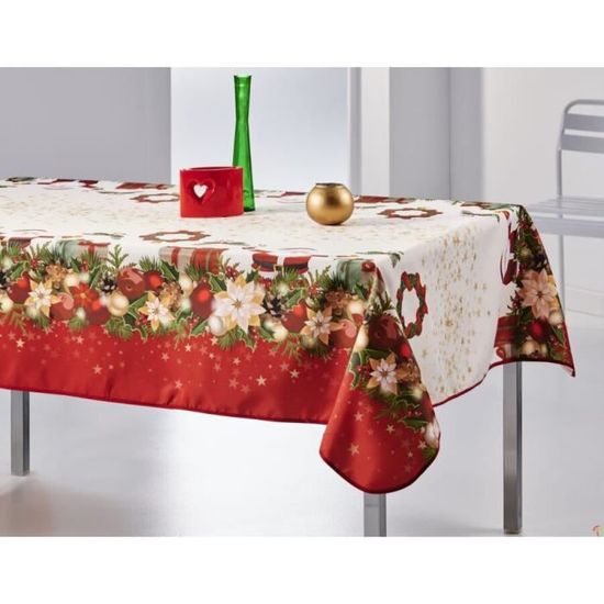Nappe de Villages de Provence Nappe de Noël Antitache Rectangulaire