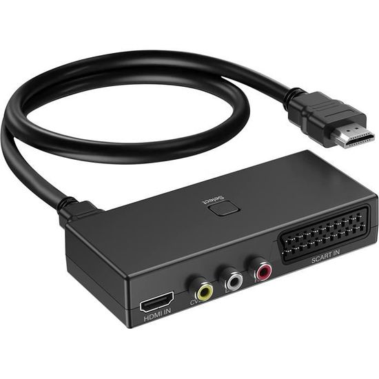 CABLING®Câble adaptateur Péritel vers 3 prises RCA audio vidéo AV avec  commutateur entrée - sortie. - Cdiscount Informatique