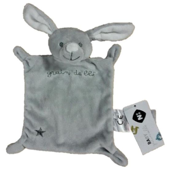 Grain De Ble Z Generation Doudou Lapin Gris Plat 4 Noeuds Lapinou Etoile X 16 Cm Bebe Fille Garcon Cdiscount Puericulture Eveil Bebe