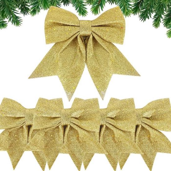 12 Pièces Noeuds de Ruban de Noël, 12x15cm Grande Taille Arcs de