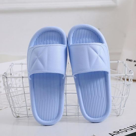 Pantoufles APIKA Antidérapantes – EVA Léger, Pour Intérieur Et Extérieur, Piscine, Plage, Salle De Bain, Gris, Taille 42/43