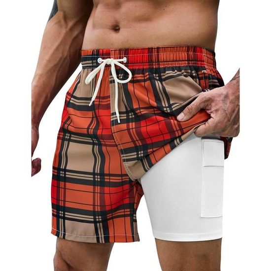 Short De Bain Homme 2 En 1 Arcweg Vintage Avec Doublure Compression - Séchage Rapide