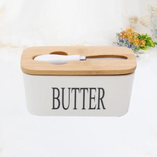 Beurrier Plastique Beurrier Transparent Avec Couvercle Et Cuillère - Récipient à Beurre Et Fromage Pour Cuisine - Rouge