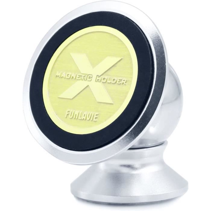 Support Téléphone Voiture Magnétique 360° Rotation, Compatible Tous