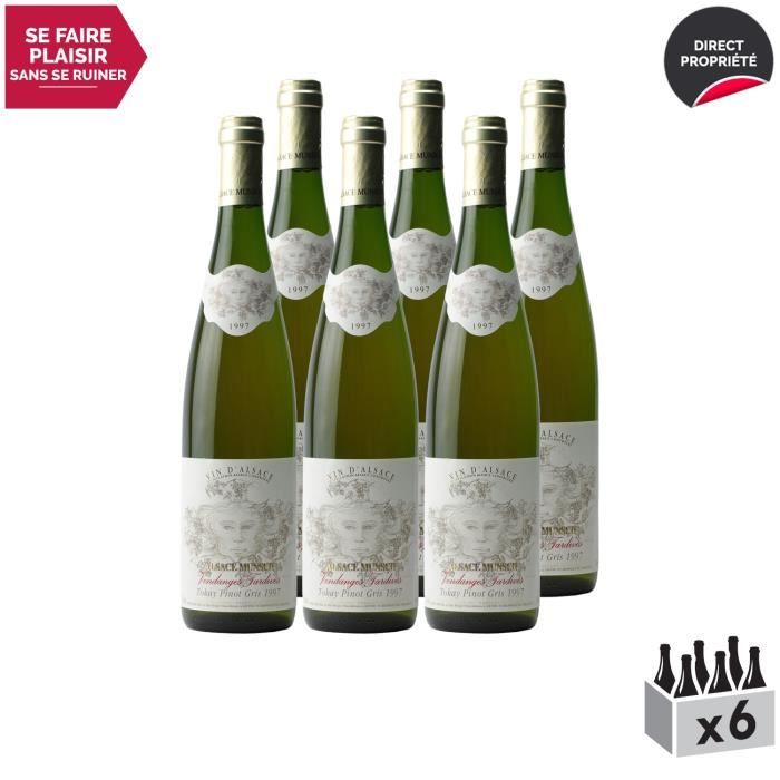 Alsace Pinot Gris Vendanges Tardives Blanc 1997 - Lot de 6x75cl - Alsace Munsch - Vin AOC Blanc d' Alsace - Cépage Pinot Gris