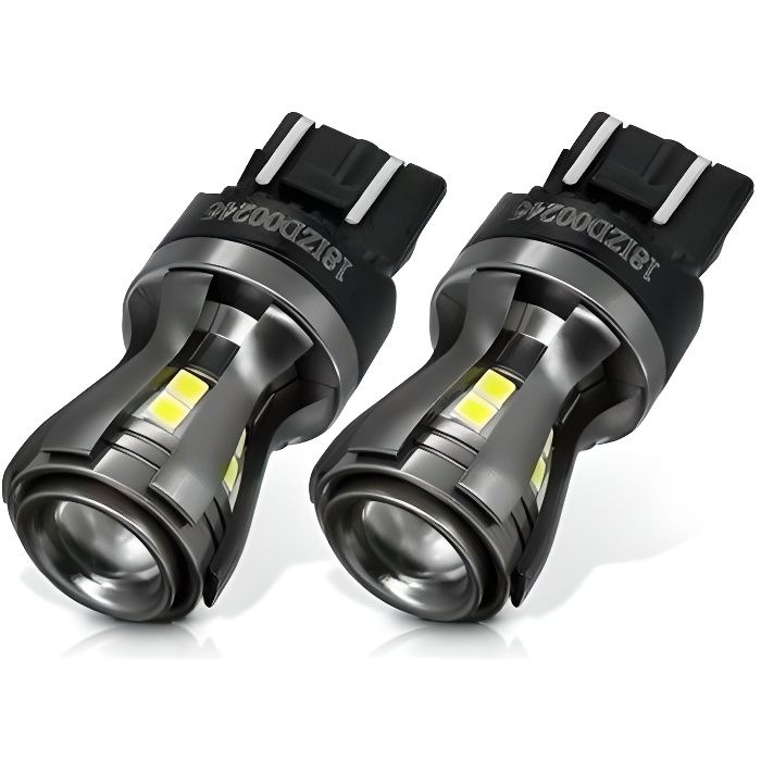Ampoules T20 LED W21/5W Blanc Veilleuses 7443 feu de jour Auto 960LM 12V/24V Loupe