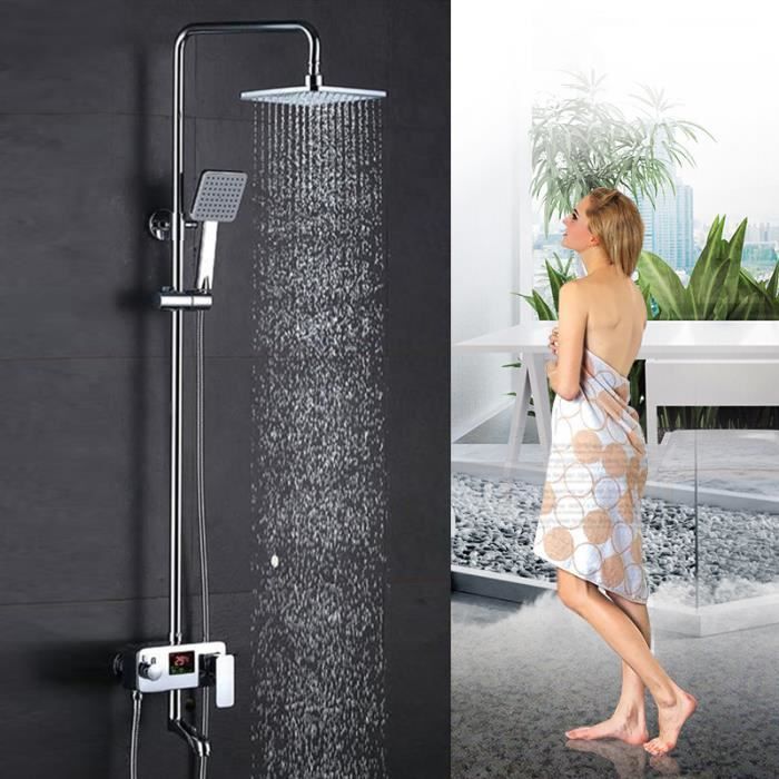 MIXMEST^ Multi-fonctionnel en Acier Inox Colonne de Douche à écran LCD