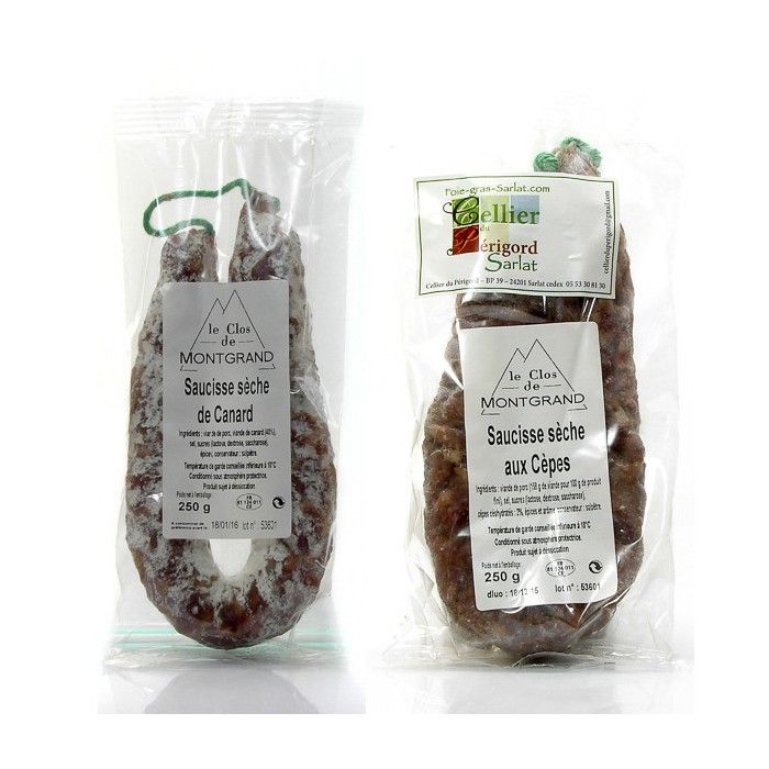 Lot de saucisson de canard et saucisson aux Cêp…